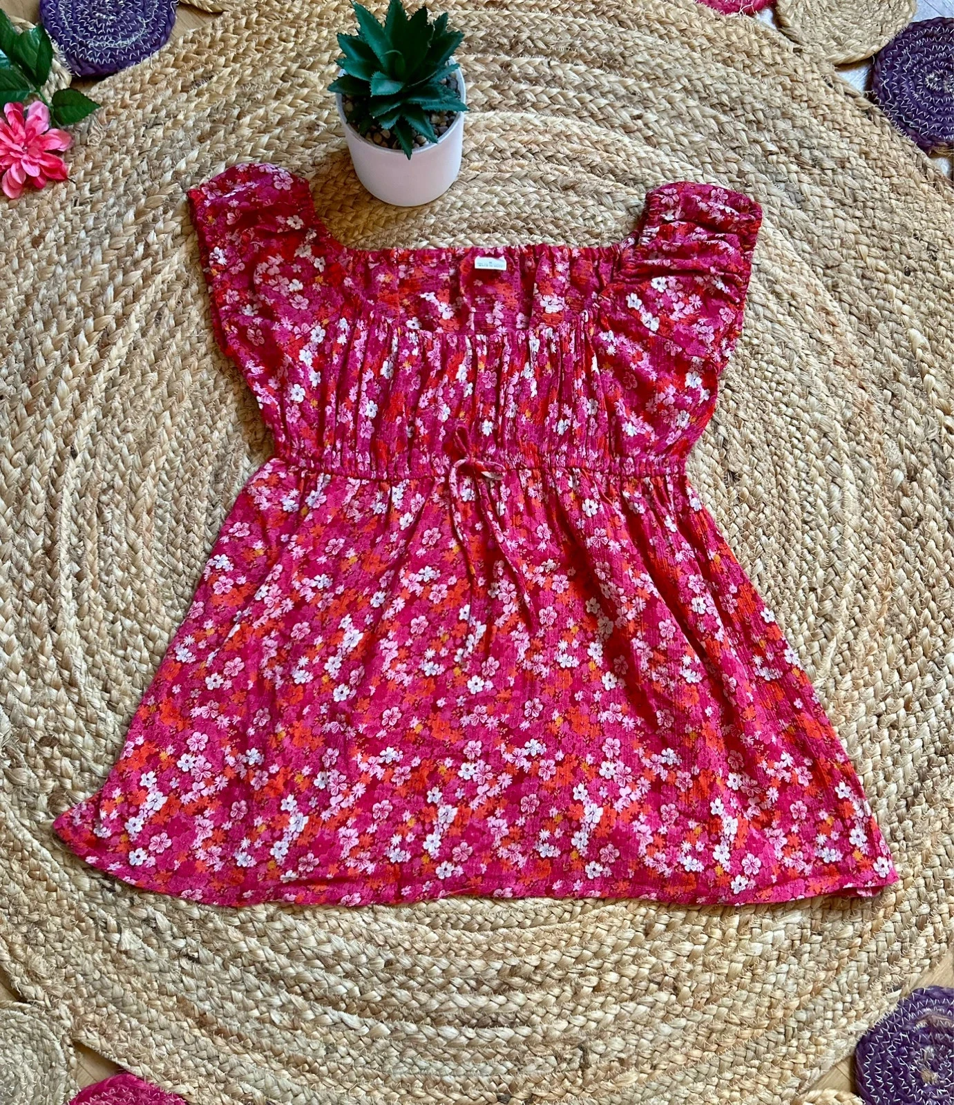 🧡🌺Blusa péplum florida 100% algodão made in India Cottagecore Romantic boho top S/36🌺🧡 – photo 6